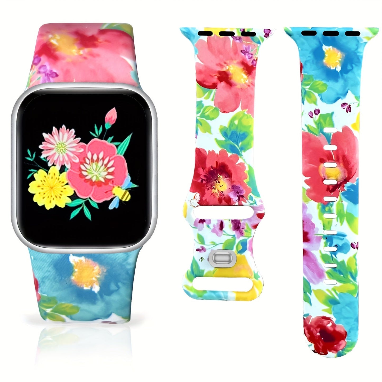Bracelet de montre imprimé floral - Topdecheztop.fr