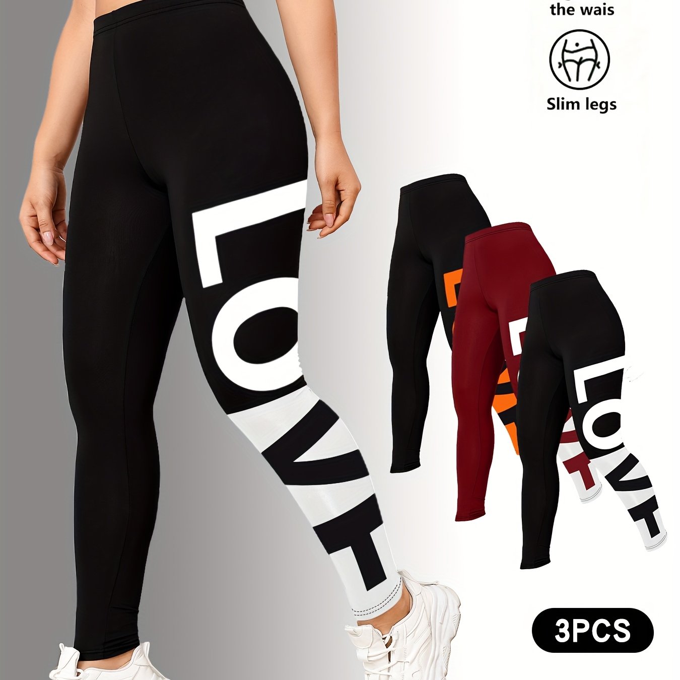 Lot de 3 leggings de course et de yoga taille mi-haute pour femmes - Topdecheztop.fr