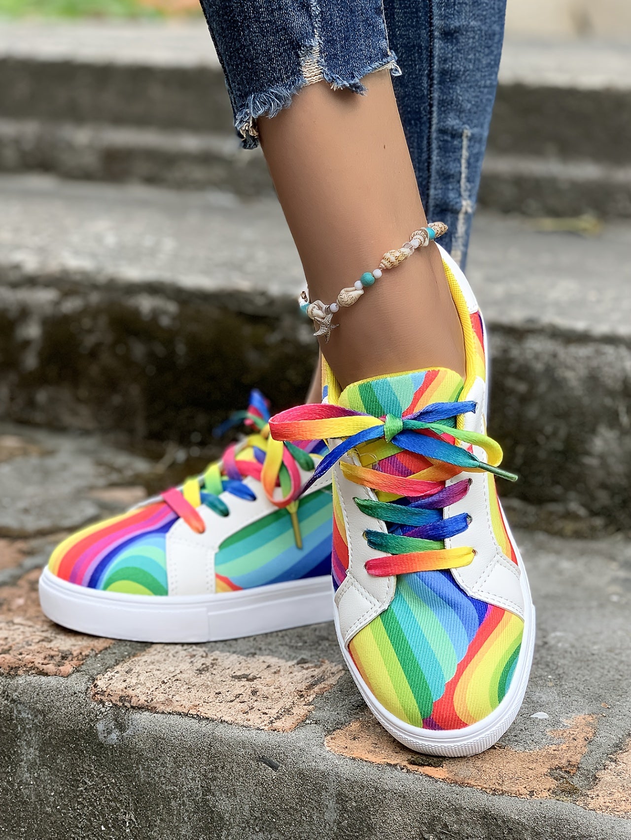 Baskets imprimé coloré pour femmes - Topdecheztop.fr