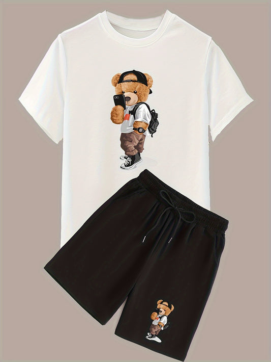 Ensemble short et t-shirt imprimé ours - Topdecheztop.fr