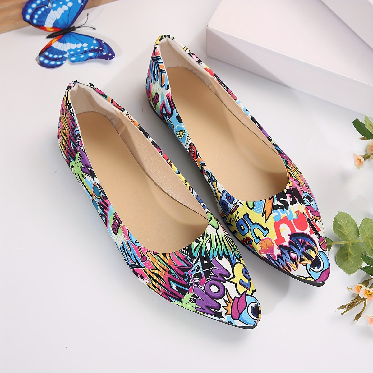 Chaussures plates , imprimé pour femme - Topdecheztop.fr