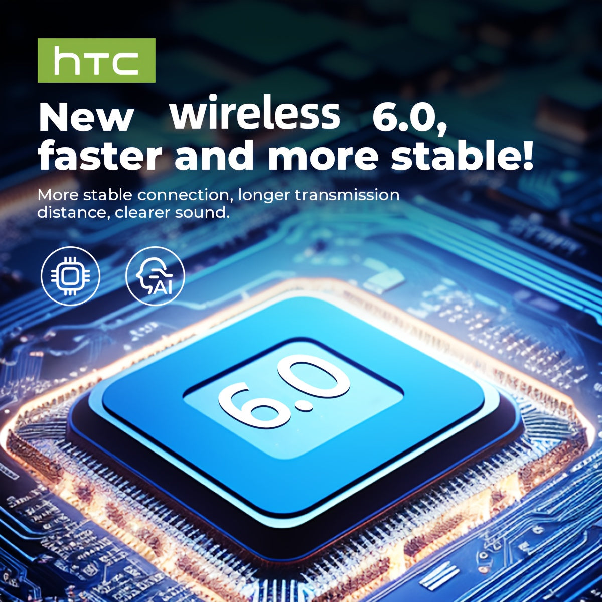 Écouteurs HTC NE16 BT V6.0 TWS Écouteurs intra-auriculaires sans fil