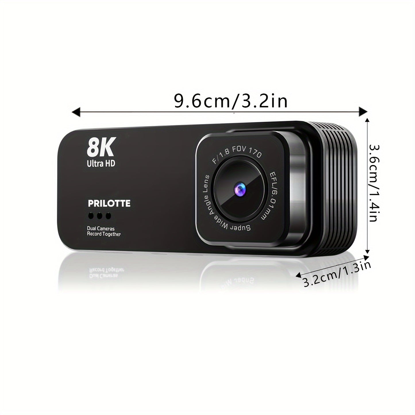 Caméra embarquée Prilotte 8K UHD - Vision nocturne infrarouge, frontale et intégrée