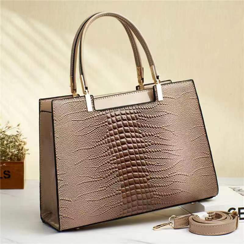 Sac à main à bandoulière motif crocodile pour femme
