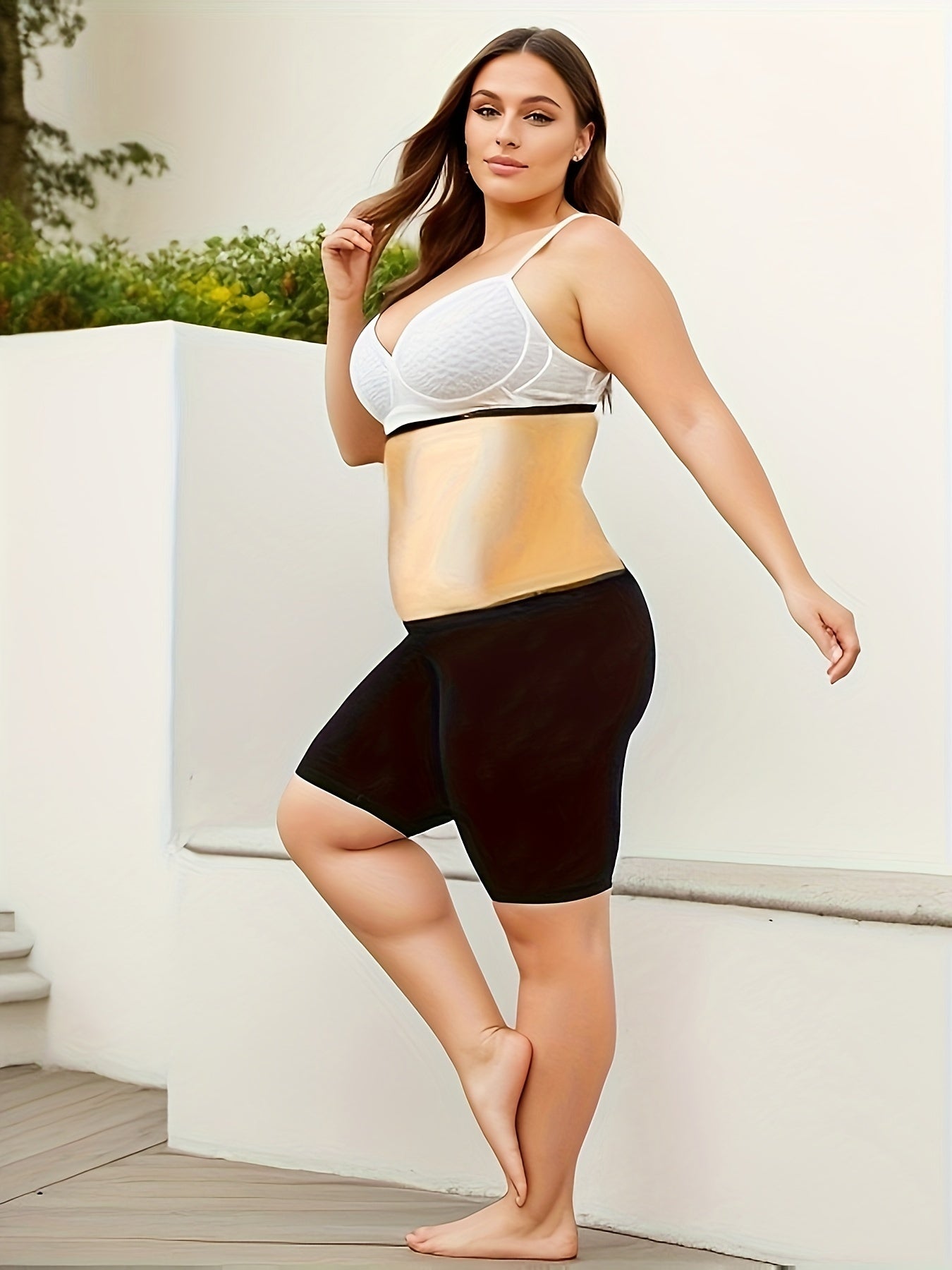 Plus Size Women's Sports Leggings, Sauna Shorts, High-waisted Yoga Pants, Suitable For Sweating Fitness Wear, Suitable For Yoga, Running, Fitness - Topdecheztop.fr