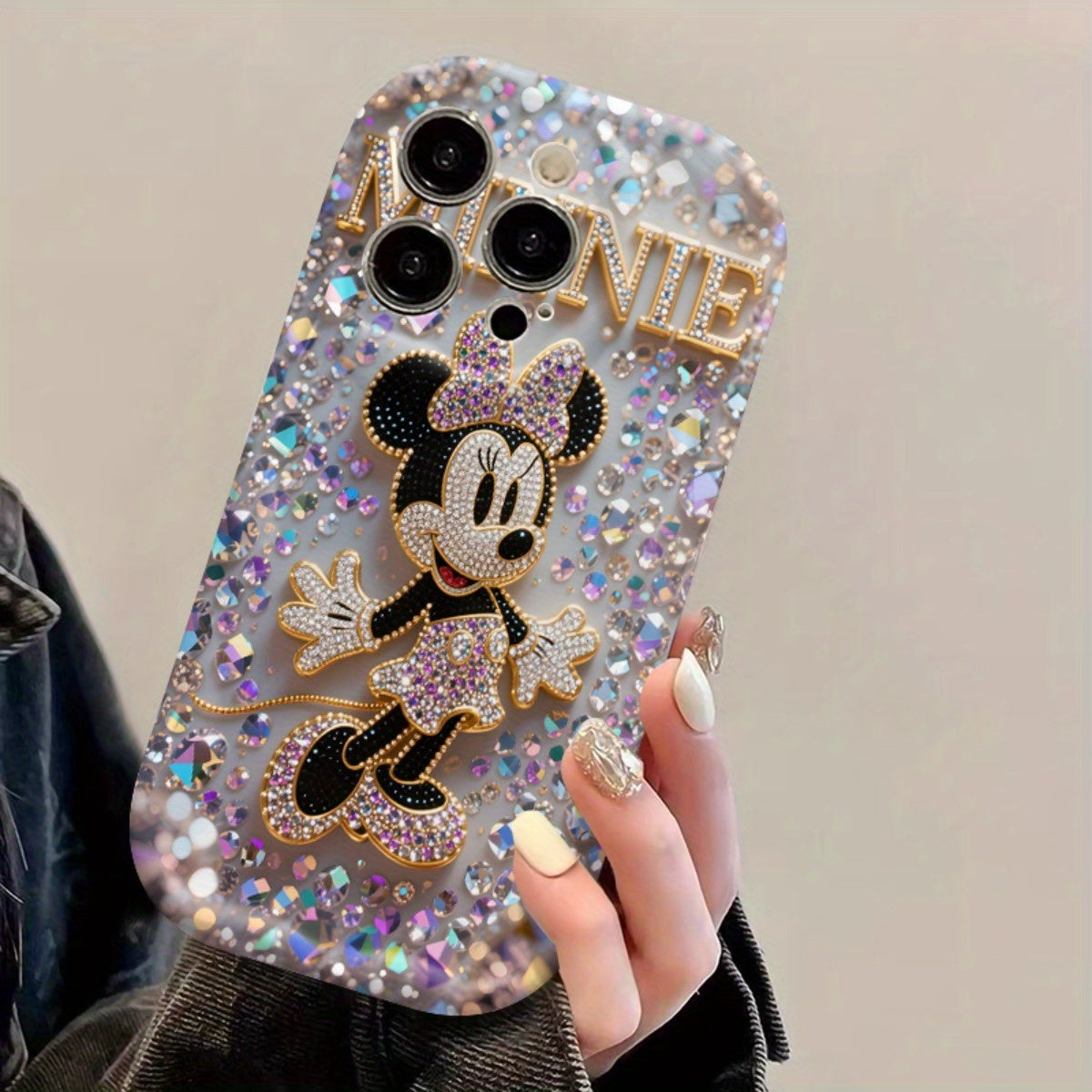Une coque de téléphone sous licence Disney avec un design en strass, IPHONE - Topdecheztop.fr