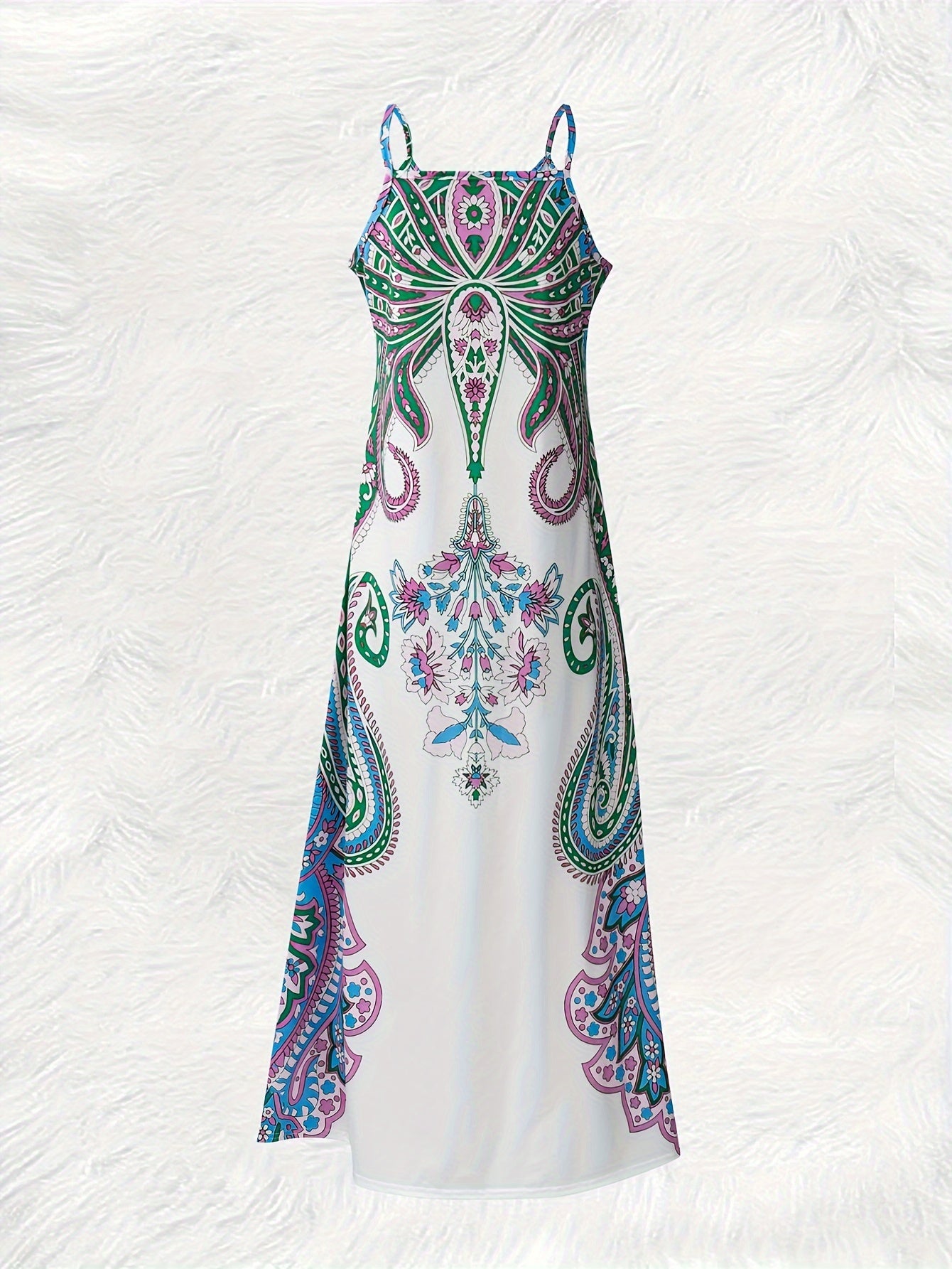 Robe camisole imprimé floral et col en V, robe décontractée sans manches - Topdecheztop.fr