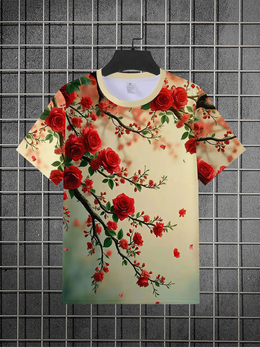 T-shirt homme décontracté à imprimé 3D