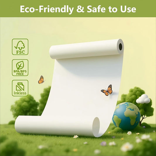 5 Rouleaux Papier Thermique A4, Papier Imprimante Thermique, Papier Thermique Blanc, Sans BPA, Séchage Rapide, pour Impression de Documents, Photos et Pages Web, 21cm x 6.2m, 21 Feuilles/Rouleau