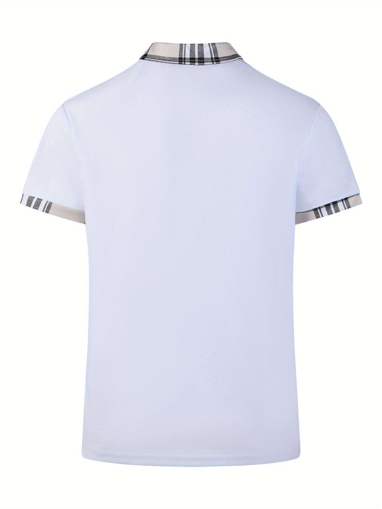 T-shirt à manches courtes, respirant, imprimé à rayures, avec bordure et revers - Topdecheztop.fr