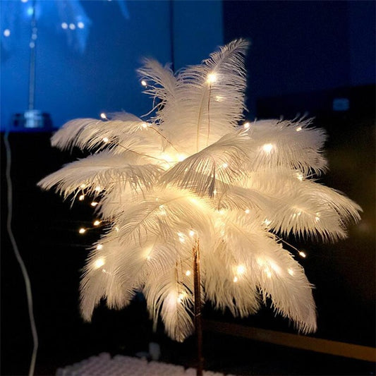 Lampe de bureau nordique en plumes - Topdecheztop.fr