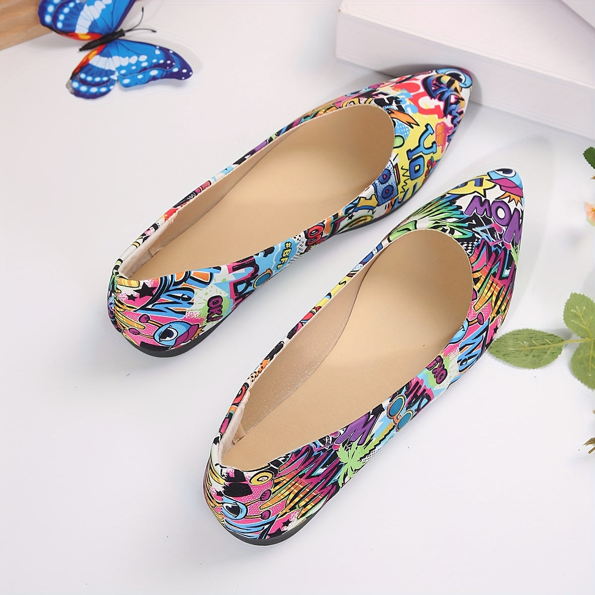 Chaussures plates , imprimé pour femme - Topdecheztop.fr