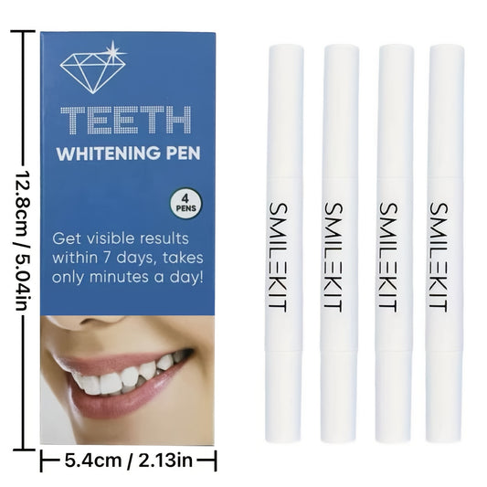 Stylo brosse à dents blanchissant (lot de 4 x 2 ml) : utilisation instantanée, sans brossage