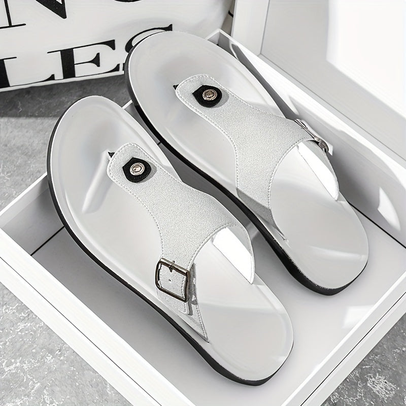 Sandales en PU couleur unie pour homme – Tongs