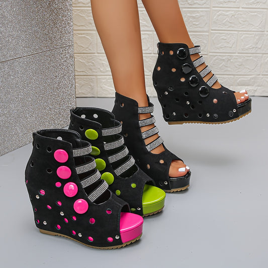 Sandales compensées élégantes à plateforme pour femmes - Topdecheztop.fr