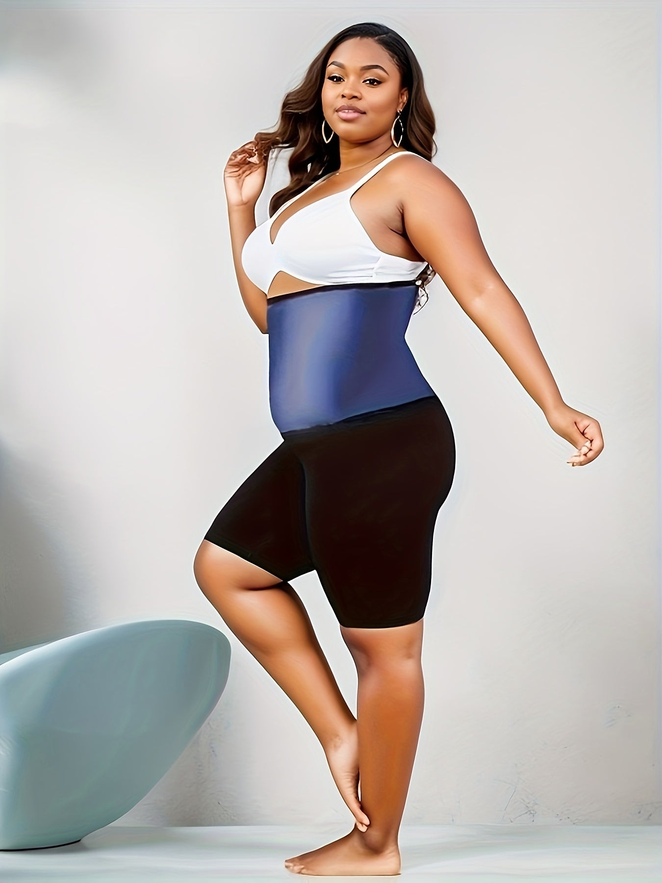 Plus Size Women's Sports Leggings, Sauna Shorts, High-waisted Yoga Pants, Suitable For Sweating Fitness Wear, Suitable For Yoga, Running, Fitness - Topdecheztop.fr