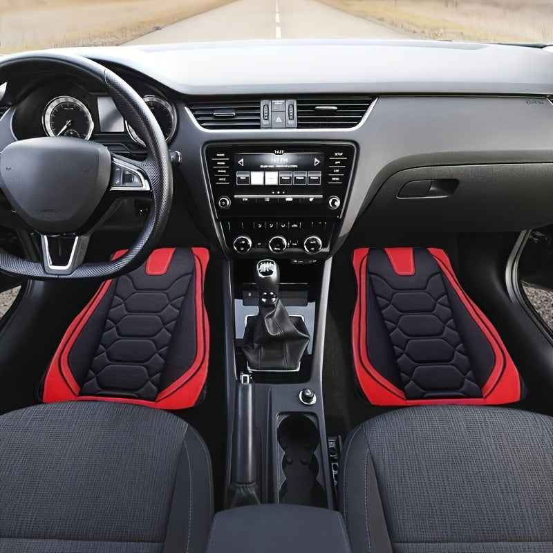 2D Flat Printing | 2Dflat 4pcs Universal Size Polyester Car Floor Set, New Muscle Print, Non-3D, Non-Slip, with Universal Driving Position, Suitable for All Occasions