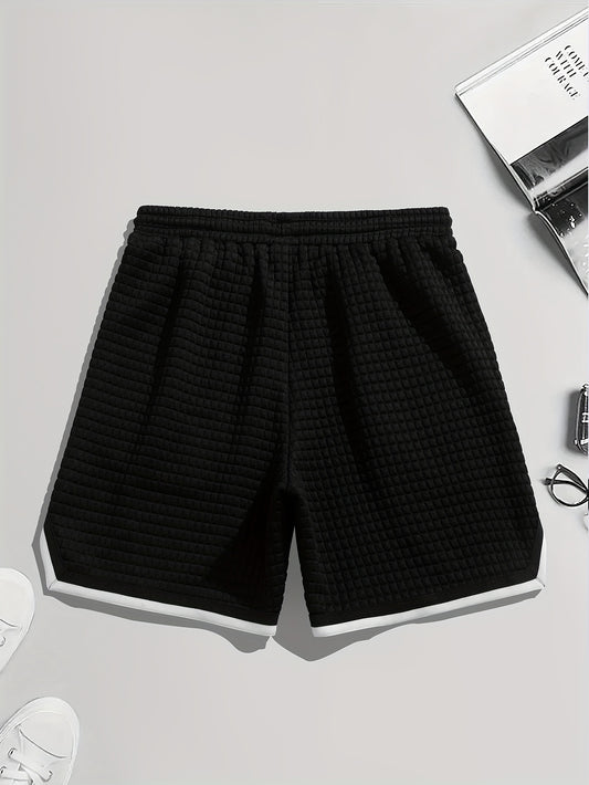 Short de plage blanc uni pour homme, longueur genou