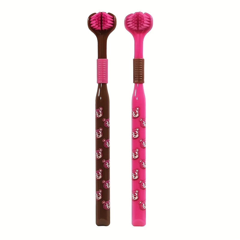 Lot de 2 brosses à dents à poils souples à 3 côtés
