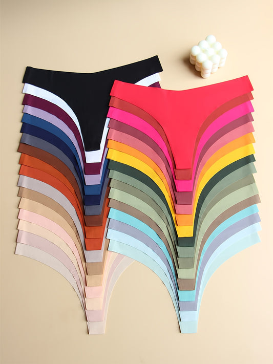 Lot aléatoire de 12 culottes sexy sans coutures pour femmes, confortables