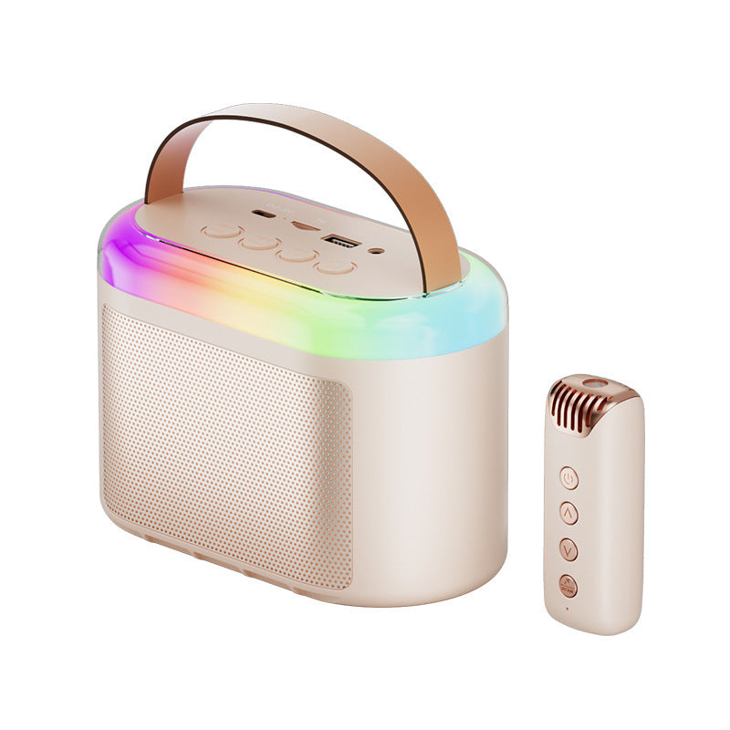 Enceinte Bluetooth sans fil familiale KTV Microphone lumineux coloré