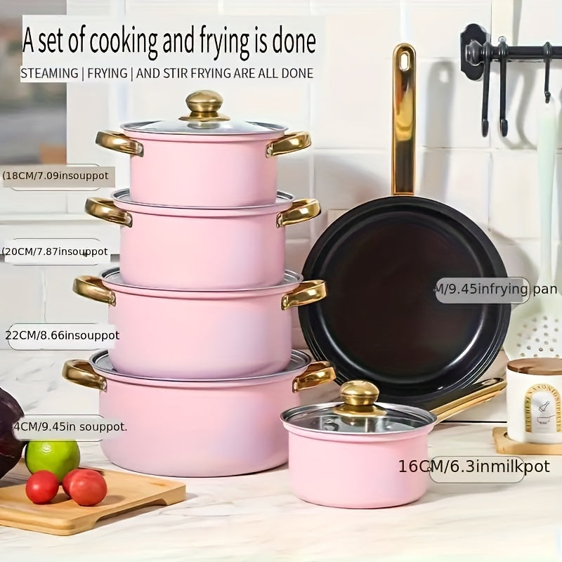Batterie de cuisine tout-en-un en acier inoxydable 12 pièces