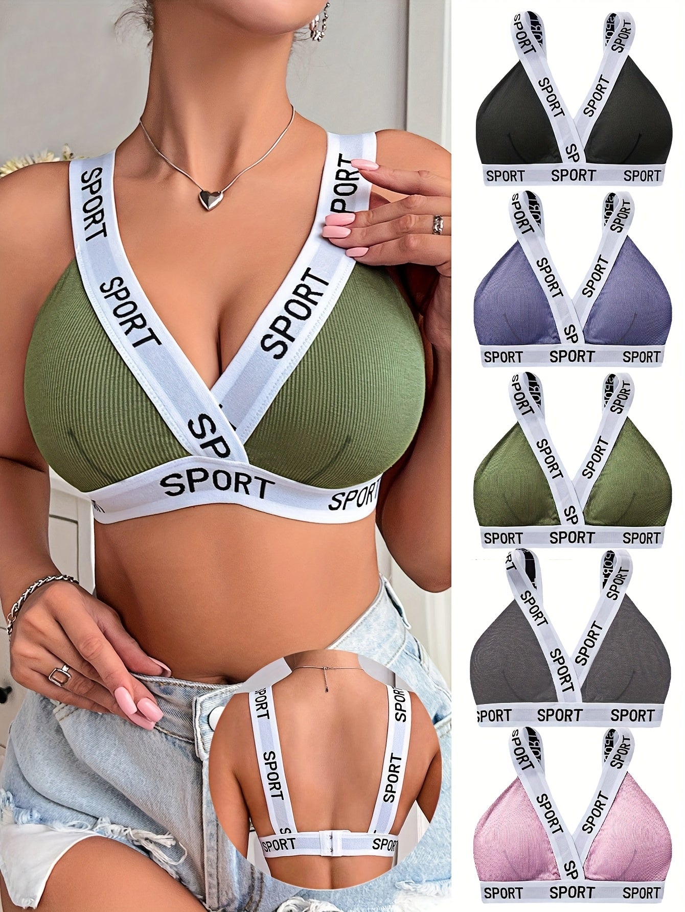 Soutiens-gorge de sport décontractés pour femmes 5 pièces - Topdecheztop.fr