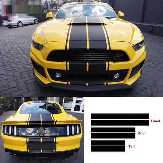 Universal 6-Stripes Fashion Car Sticker Parallel Lines Car Decals for SHELBY Mustang GT350 GT500 for