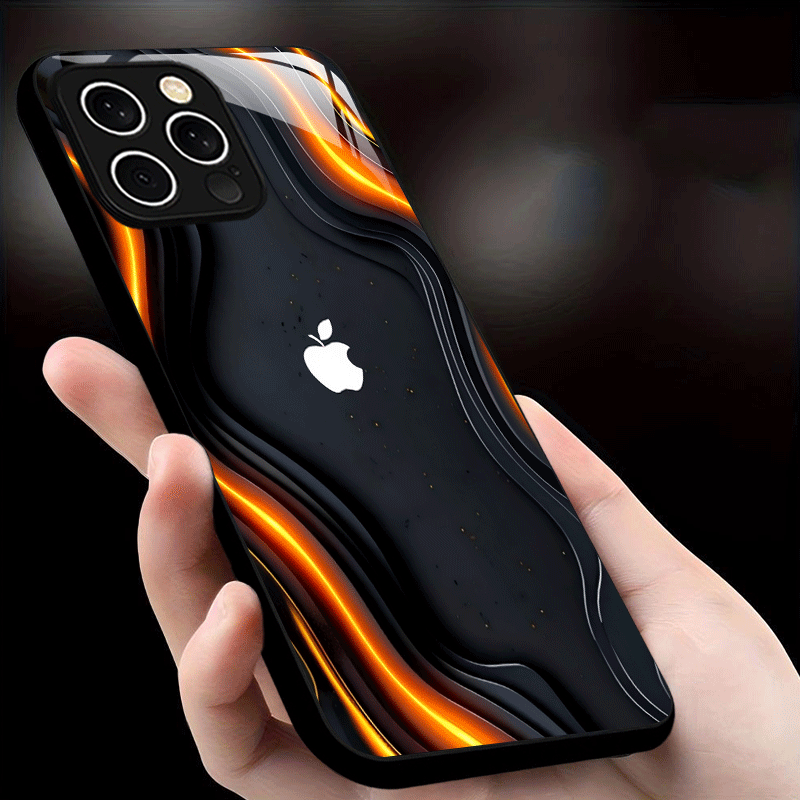 Coque en verre dépoli avec motif logo Apple