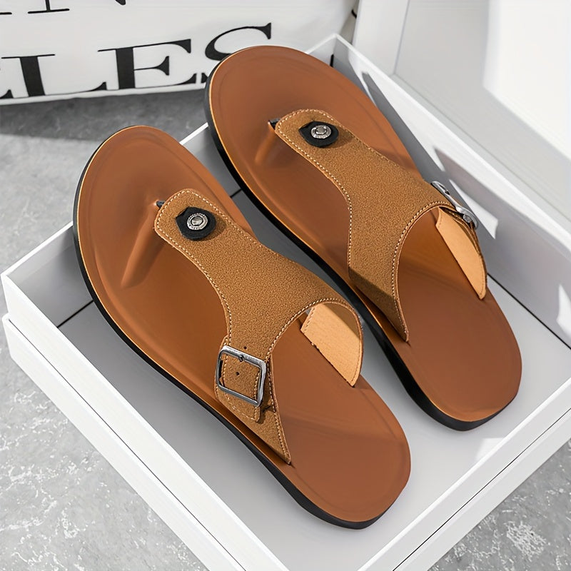 Sandales en PU couleur unie pour homme – Tongs