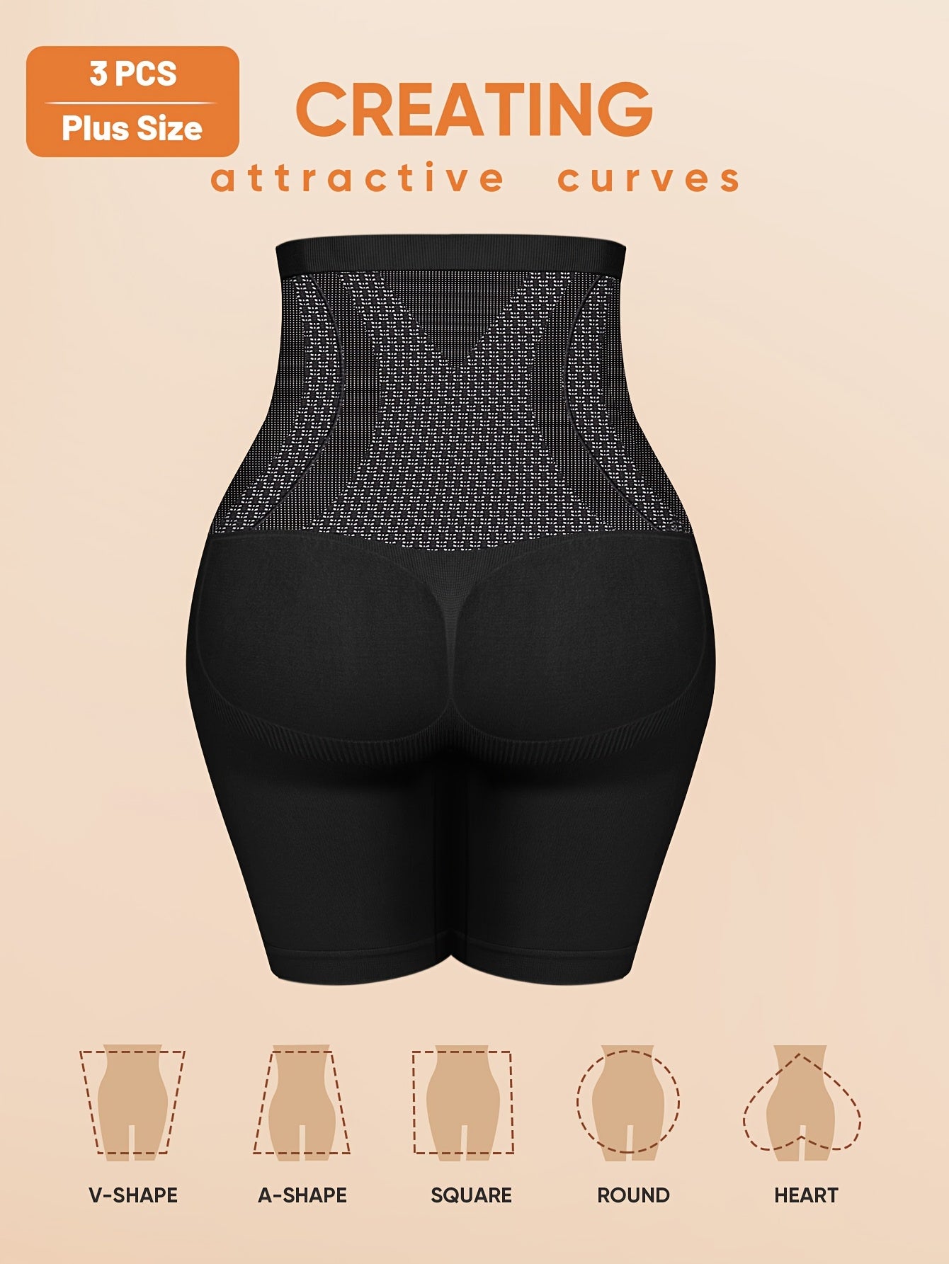 3-Pack Plus Size Women's Shaping Panties, High Elasticity Briefs - Topdecheztop.fr