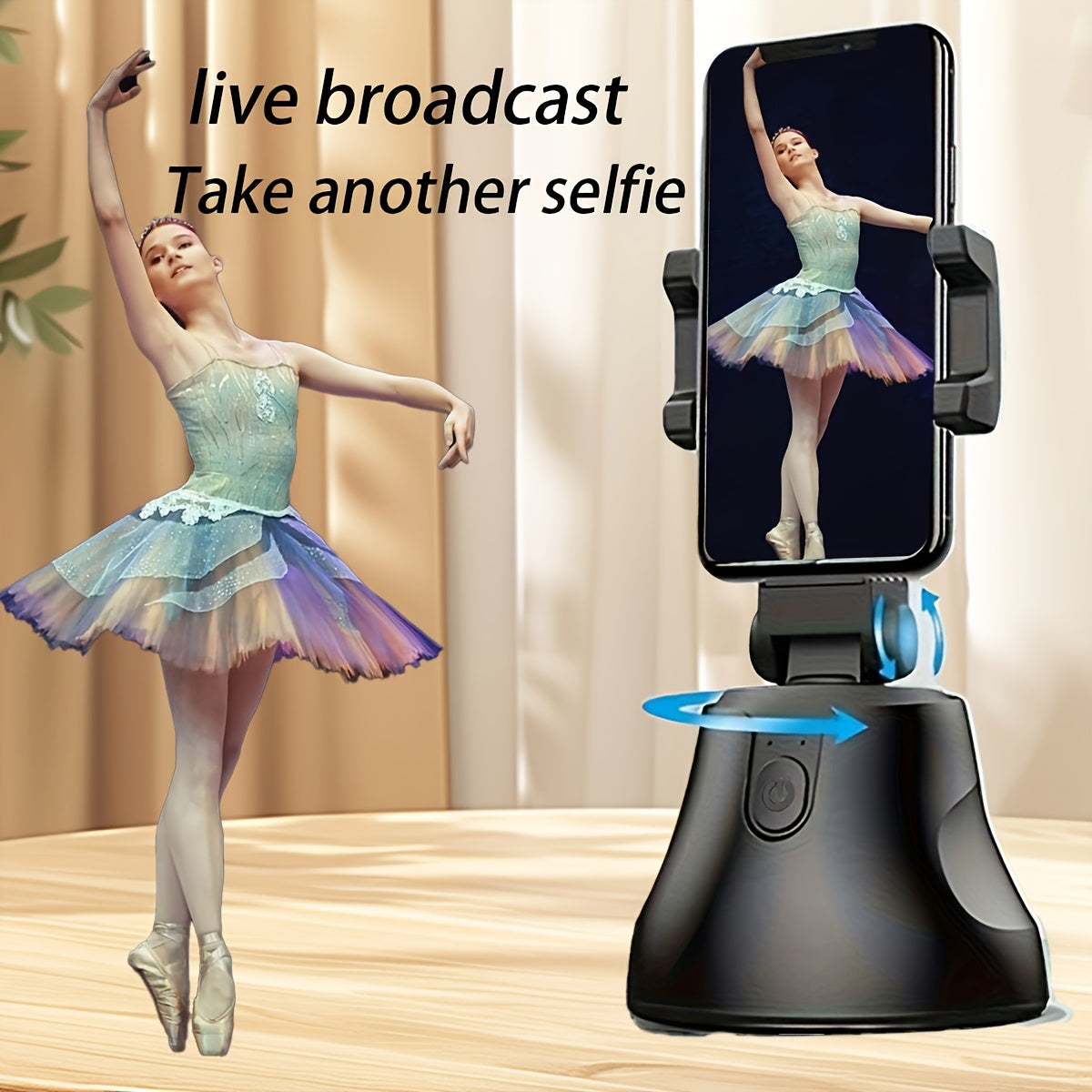 Selfie rotative à 360° avec suivi intelligent du visage et IA