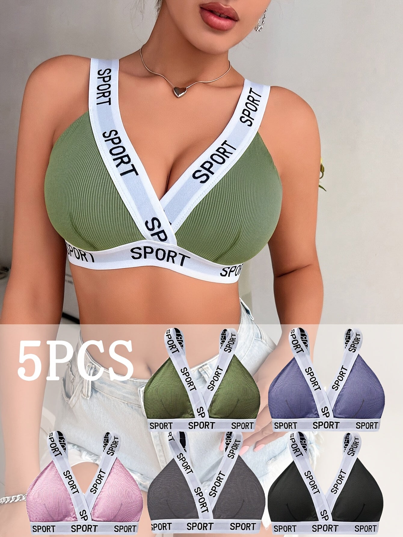 Soutiens-gorge de sport décontractés pour femmes 5 pièces - Topdecheztop.fr