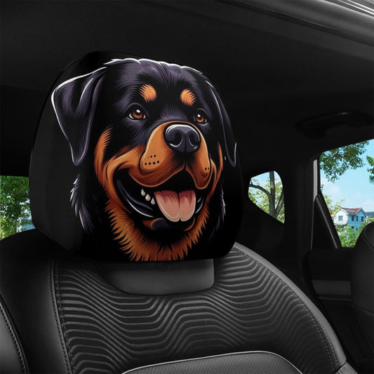 Lot de 2 housses d'appuie-tête de voiture à motif Rottweiler