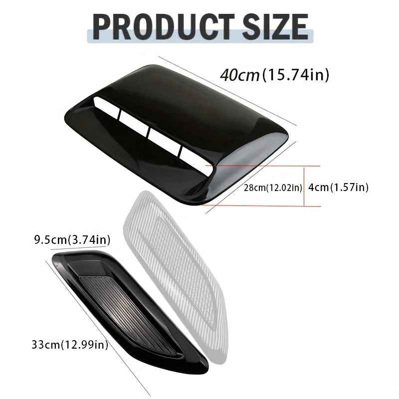 3pcs Automotive Airflow Decoration Air Inlet Cover Small Cover Ventilation Port Stickers Cover Cover Leaf Plates on Both Sides+Middle hood Air Outlet, Suitable for Any Flat bottomed Cover Vehicle