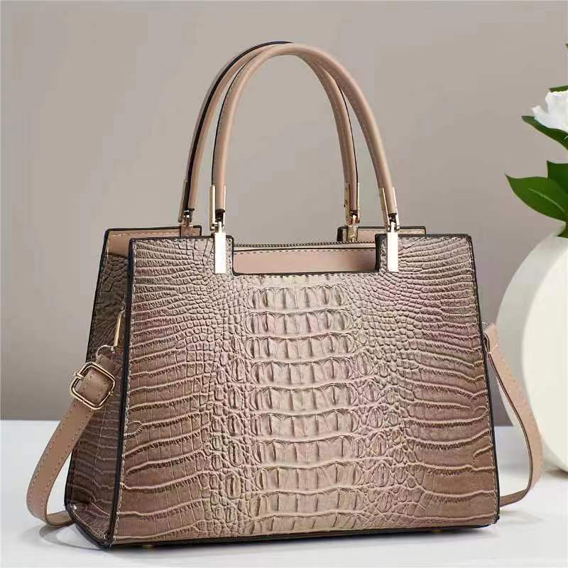 Sac à main décontracté à motif crocodile pour femme, grande capacité