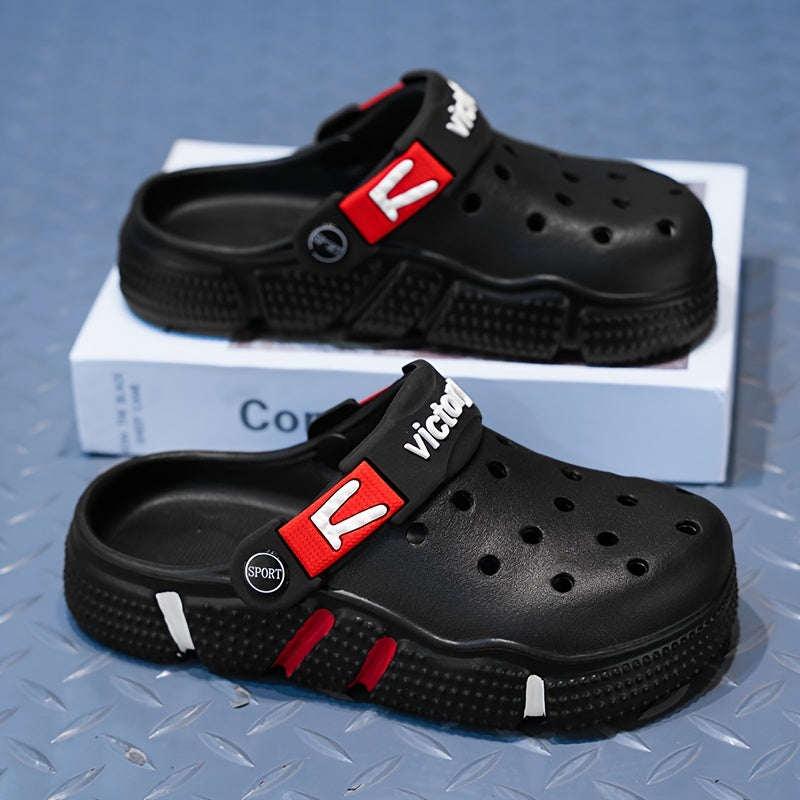 Victory Youngsters' Breathable Clogs - Comfortable, Non-Slip EVA Sandals for Boys & Girls, Durable for Indoor/Outdoor Use, All-Season Footwear in Black, Gray, White, Indoor Outdoor Clogs|Slipon Clogs|Durable Youngsters's Sand - Topdecheztop.fr