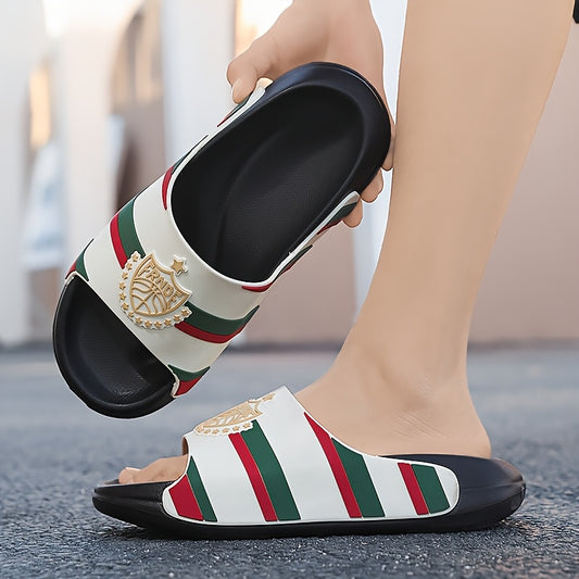 Claquettes élégantes à rayures pour homme - Topdecheztop.fr