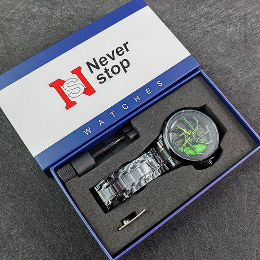 Montre homme à quartz élégante et moderne avec bracelet en acier
