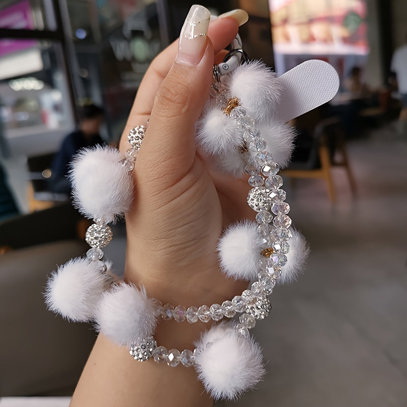 Bracelet en perles de cristal et diamants, cordon pour téléphone portable - Topdecheztop.fr