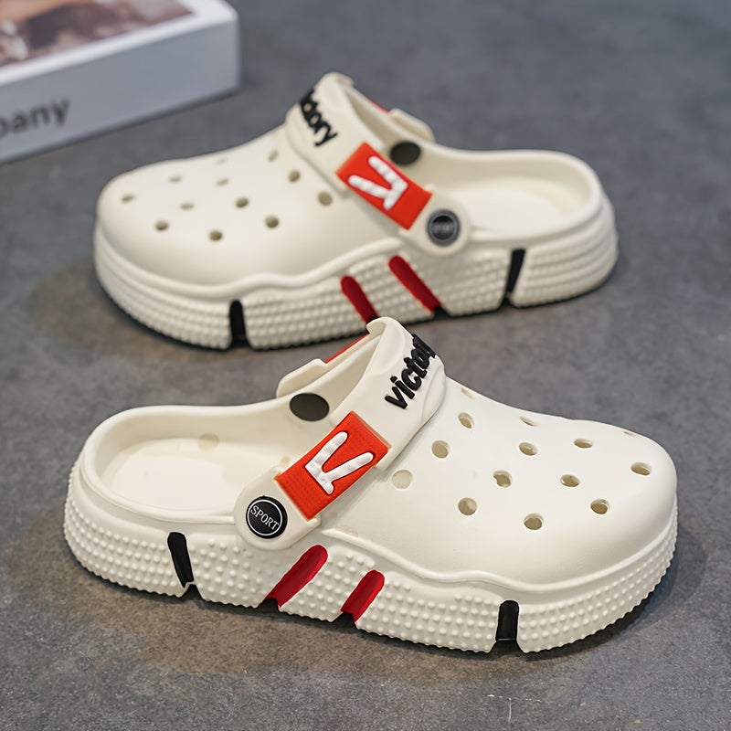 Victory Youngsters' Breathable Clogs - Comfortable, Non-Slip EVA Sandals for Boys & Girls, Durable for Indoor/Outdoor Use, All-Season Footwear in Black, Gray, White, Indoor Outdoor Clogs|Slipon Clogs|Durable Youngsters's Sand - Topdecheztop.fr
