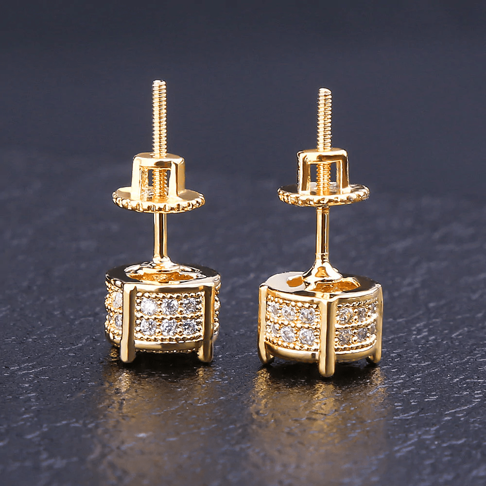 Lot de 2 boucles d'oreilles hip-hop pour homme