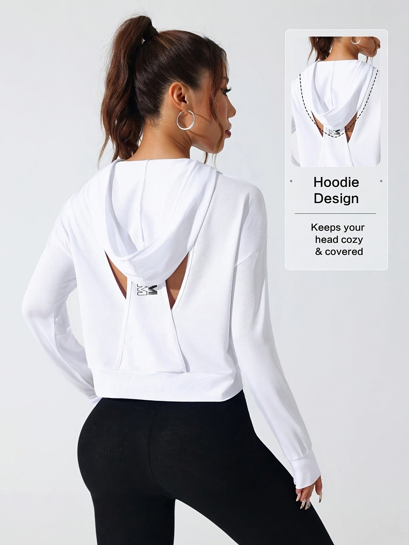Sweat à capuche à manches longues pour femme - Topdecheztop.fr