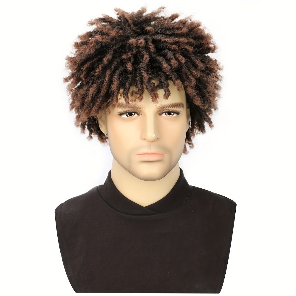 Perruque dreadlocks Saisity pour homme - Perruque synthétique courte afro