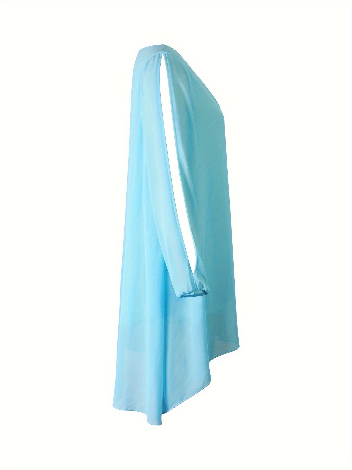 Robe décontractée en mousseline de soie à col en V pour femme