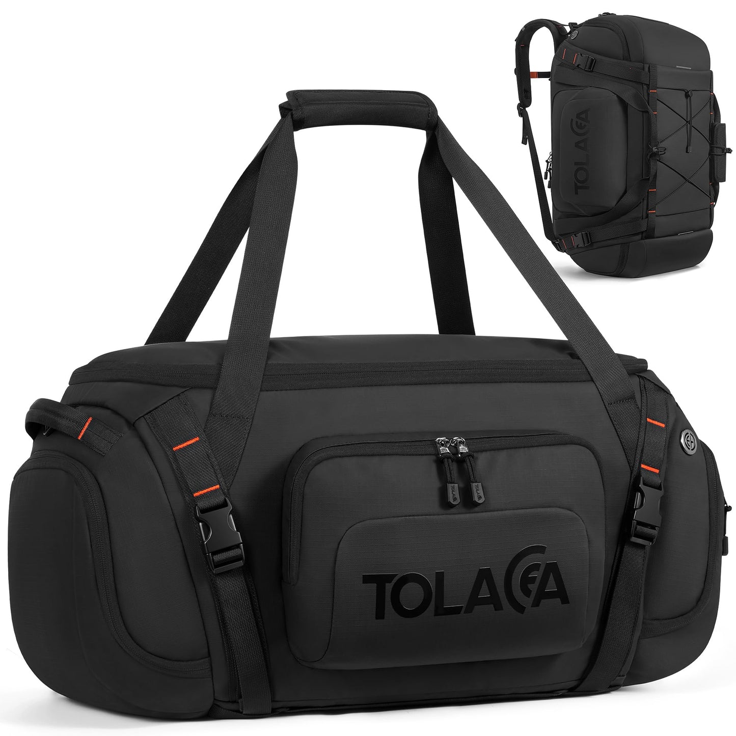 Tolaccea Sac de Sport 40L Homme Femme – Sac à Dos Sport & Sac de Voyage Grande Capacité avec Compartiment Chaussures, Compartiment Humide et Poche Ordinateur 15,6" – Gym, Week-End, Fitness (Noir)