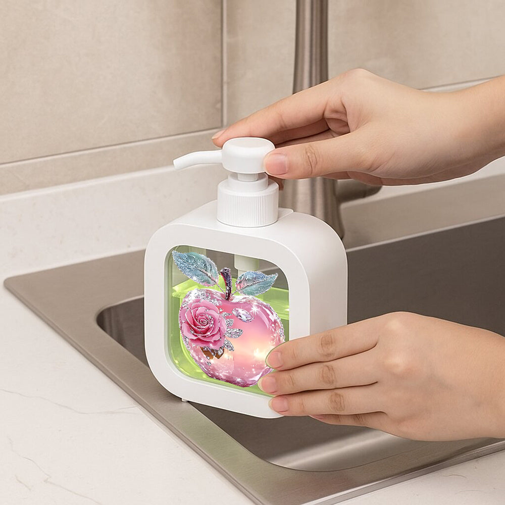 Distributeur de savon décoratif en verre avec pompe pour salle de bain