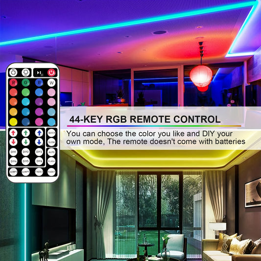 Bande LED RGB de 1 à 30 m pour chambre, avec télécommande 44 touches