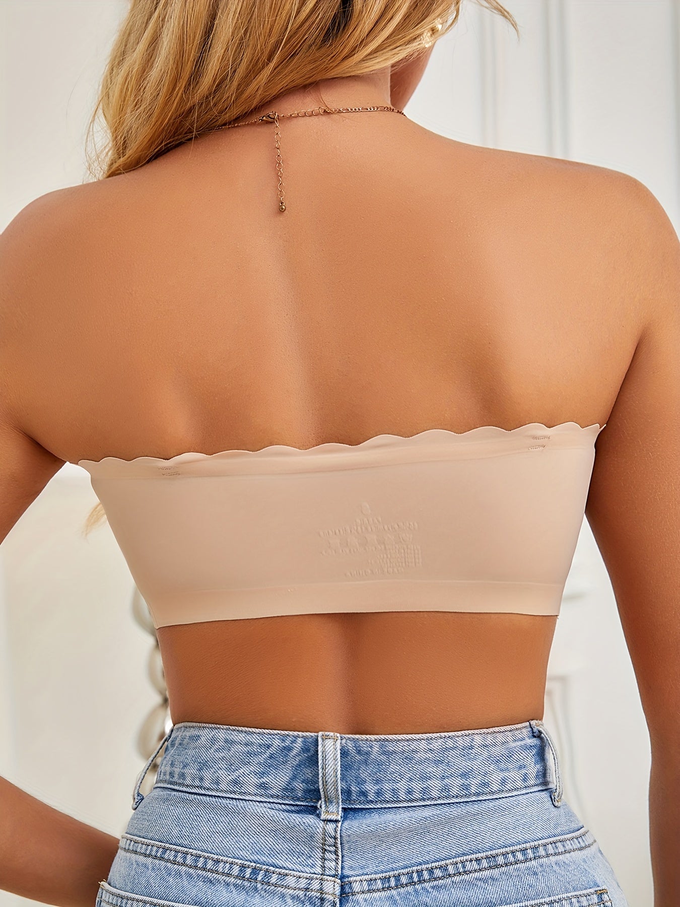 Solid Seamless Strapless Front Closure Wireless Strapless Bra, Sexy Comfy Push Up Bra, Women's Lingerie & Underwear - Topdecheztop.fr