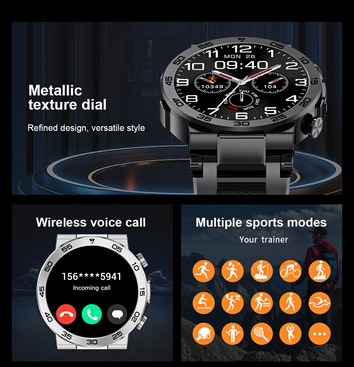 LIGE Nouvelle Montre Connectée Mode Homme Écran 3,89 cm